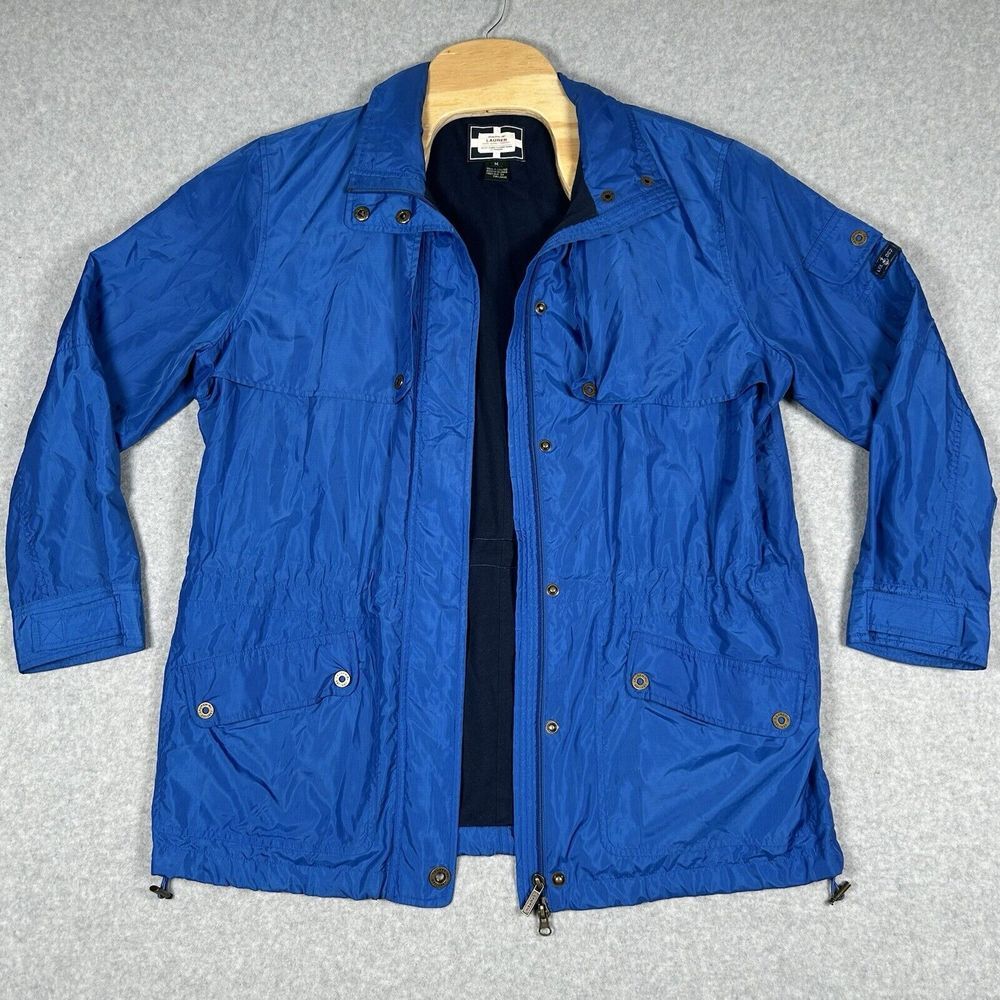 Ralph Lauren Naval Supply Company Womens M Rain Jacket Blue Lightweight Zip Snap - Picture 2 of 12